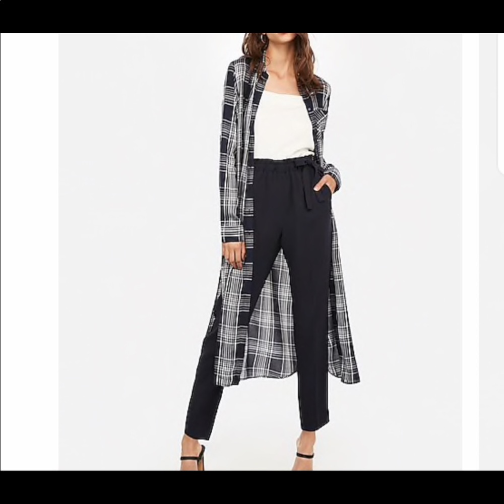 EXPRESS, women Plaid duster.